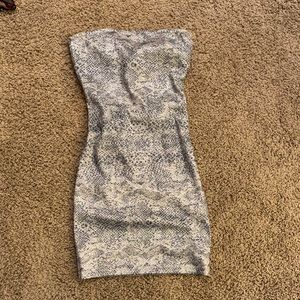TOPSHOP snake skin strapless dress